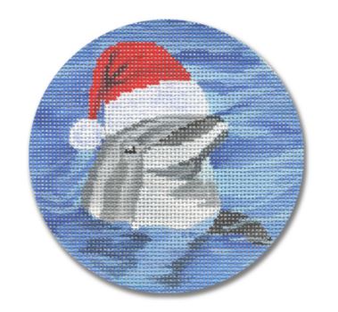 click here to view larger image of Dolphin w/Red Hat (hand painted canvases)