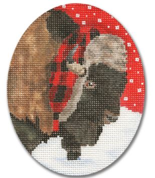 click here to view larger image of Bison w/Scarf (hand painted canvases)
