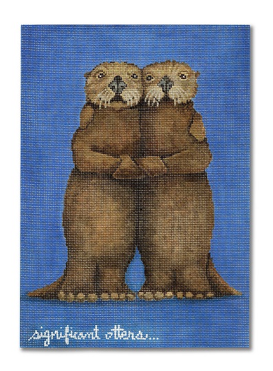 click here to view larger image of Significant Otters (hand painted canvases)