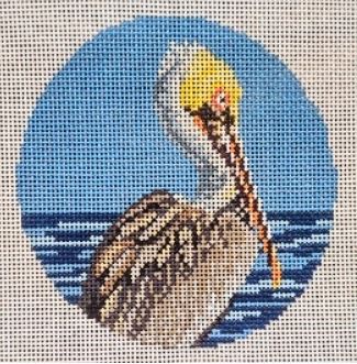 click here to view larger image of Brown Pelican Ornament   (hand painted canvases)