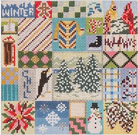 click here to view larger image of Winter Quilt (hand painted canvases)