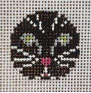 click here to view larger image of Black Cat Face (hand painted canvases)