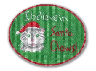 click here to view larger image of Cat - I Believe in Santa Claws (hand painted canvases)