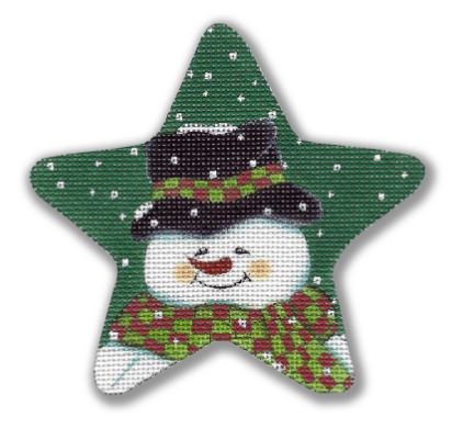 click here to view larger image of Star - Snowman w/Hat and Scarf (hand painted canvases)