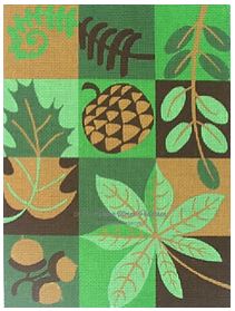 click here to view larger image of Botanical Blocks Rug (hand painted canvases)