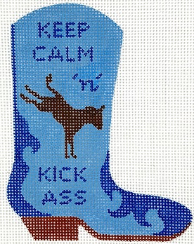 click here to view larger image of Mini Boot - Keep Calm and Kick Ass (hand painted canvases 2)