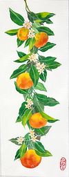 click here to view larger image of Hanging Oranges w/Orange Blossoms (hand painted canvases 2)