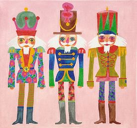 click here to view larger image of Three Colorful Nutcrackers (hand painted canvases 2)