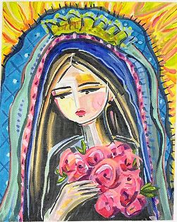 click here to view larger image of Our Lady of Guadalupe w/Casilian Roses (hand painted canvases 2)