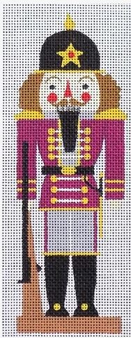 click here to view larger image of Burgundy Nutcracker (hand painted canvases)