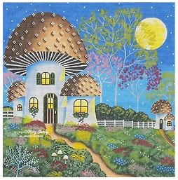 click here to view larger image of Mushroom Cottage (hand painted canvases)