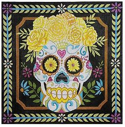 click here to view larger image of Floral Sugar Skull (hand painted canvases)