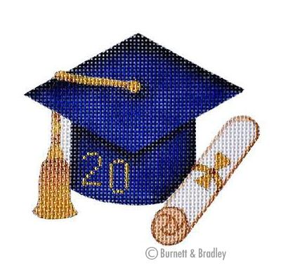click here to view larger image of Graduation Cap - Navy Blue (hand painted canvases)