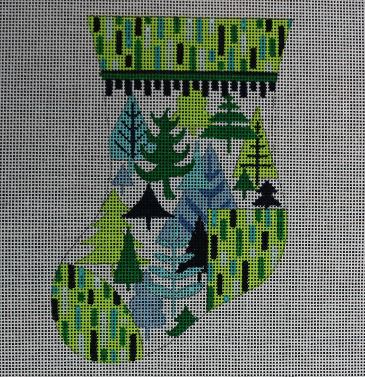 click here to view larger image of Forest Stocking (hand painted canvases)