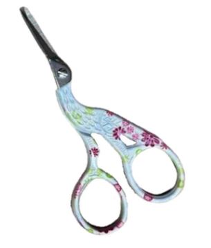 click here to view larger image of Crane Embroidery Scissors/Small - White Floral (accessories)