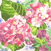 click here to view larger image of Large Hydrangea & Blossoms (hand painted canvases)