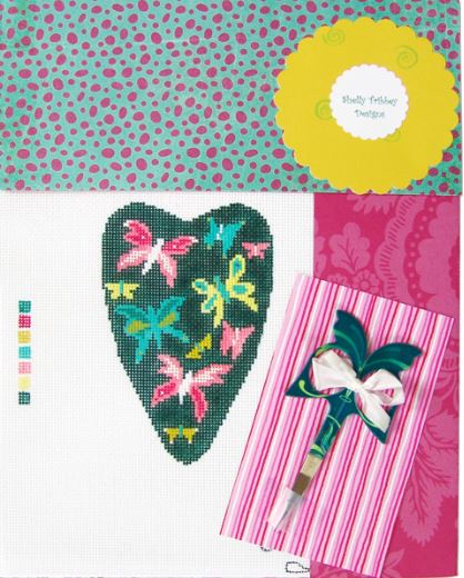 click here to view larger image of Butterfly Scissor Case w/Scissors (hand painted canvases)