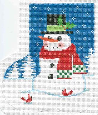 click here to view larger image of Snowman Mini Sock (hand painted canvases)