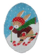 click here to view larger image of Downhill Skiing Bunny (hand painted canvases)