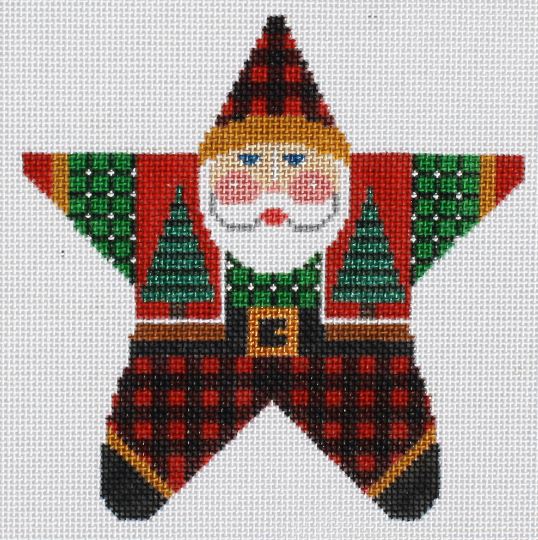 click here to view larger image of Northwoods Star Santa (hand painted canvases)