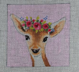 click here to view larger image of Deer w/Floral Crown (hand painted canvases)