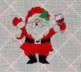 click here to view larger image of Wine Santa (hand painted canvases)