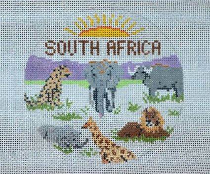 click here to view larger image of Safari Travel Round - Customize ! (hand painted canvases)