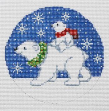 click here to view larger image of Polar Bear Mother and Child Christmas (hand painted canvases)