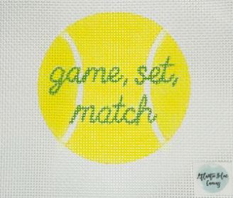 click here to view larger image of Tennis Ball - Game Set Match  (hand painted canvases)
