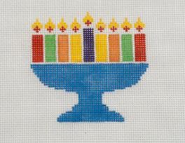click here to view larger image of Hanukkah Menorah - Rainbow (hand painted canvases)