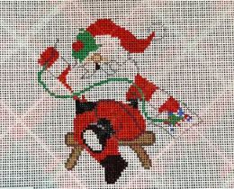 click here to view larger image of Needlepoint Santa (hand painted canvases)