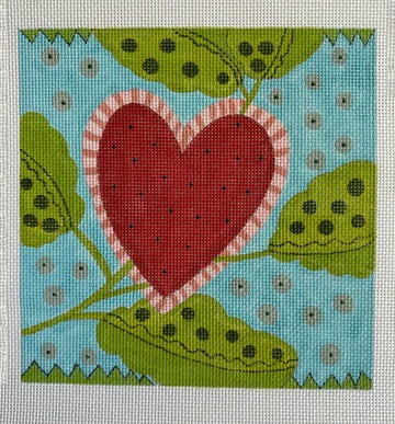 click here to view larger image of Pin Dot Heart   (hand painted canvases)