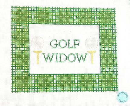 click here to view larger image of Golf Widow - Green Plaid (hand painted canvases)