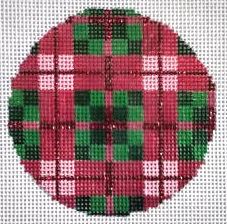 click here to view larger image of Two Tone Plaid Ornament (hand painted canvases)