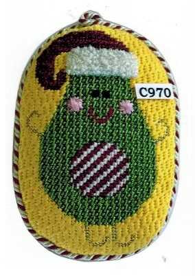 click here to view larger image of Avocado Santa (hand painted canvases)