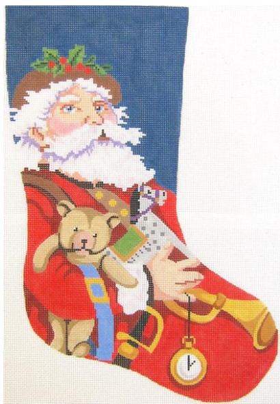 click here to view larger image of Father Christmas Stocking (hand painted canvases)