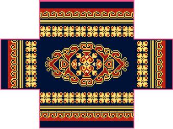 click here to view larger image of Westminster Brick Cover - Navy/Red/Gold (hand painted canvases)