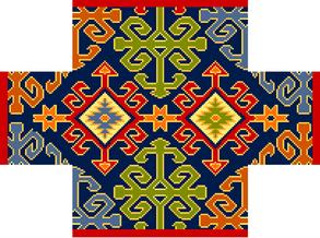 click here to view larger image of Anatolian Kilim Brick Cover - Multi on Navy (hand painted canvases)
