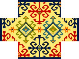 click here to view larger image of Anatolian Kilim Brick Cover - Multi on Parchment (hand painted canvases)