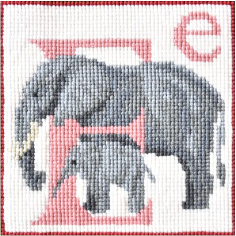 click here to view larger image of Animal Alphabet E - Elephant (needlepoint kits)