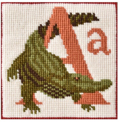 click here to view larger image of Animal Alphabet A - Alligator (needlepoint kits)