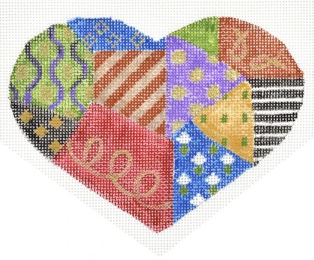 click here to view larger image of Crazy Quilt Heart w/SG (hand painted canvases)