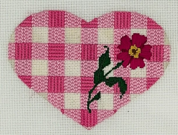 click here to view larger image of Gingham Heart w/SG (hand painted canvases)