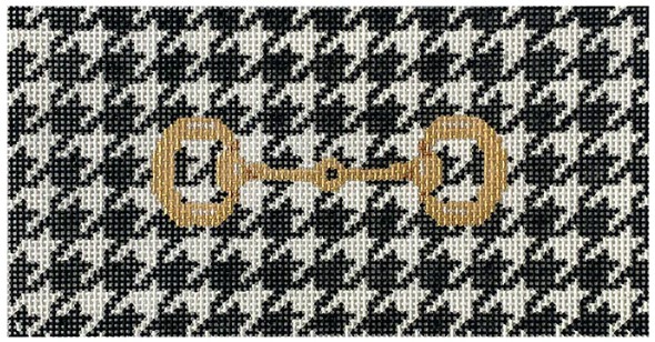 click here to view larger image of Gold Bit on Houndstooth Insert (hand painted canvases)