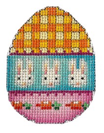 click here to view larger image of Gingham Bunnies Mini Egg (hand painted canvases)