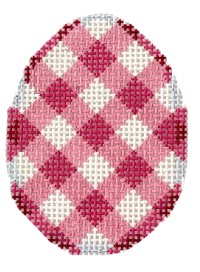 click here to view larger image of Aqua Gingham Mini Egg (hand painted canvases)