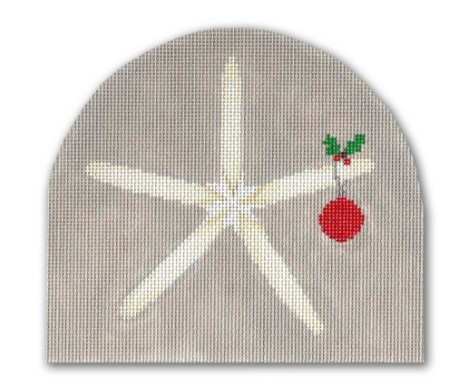 click here to view larger image of Starfish w/Red Ornament (hand painted canvases)