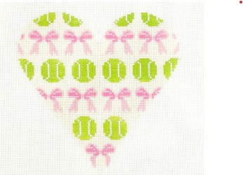 click here to view larger image of Tennis Ball Heart (hand painted canvases)