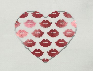 click here to view larger image of Lips and Kisses Heart - Red (hand painted canvases)
