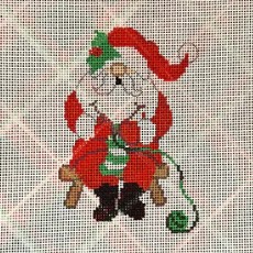 click here to view larger image of Knittign Santa (hand painted canvases)